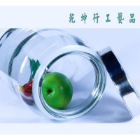 1089圆形钢盖密封玻璃瓶 食品玻璃瓶 玻璃包装容器可定制