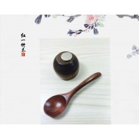 日韩老漆小木勺定制 儿童饭勺冰淇淋勺环保健康餐具16cm